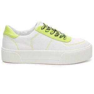 NWOT Mix No. 6 Ebele Women’s Platform Sneaker in White/Neon Yellow Size 8